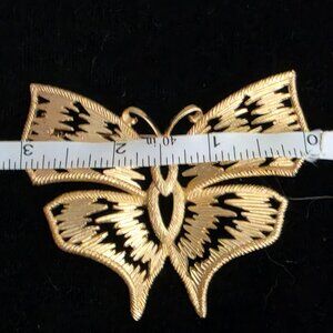 Christian Dior Large Gold Tone Butterfly Brooch (A131)